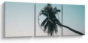 Tablou - Palmier la Bali (cu ceas) (90x30 cm)