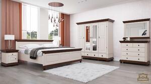 Dormitor Luxus lemn masiv Alb/Nuc