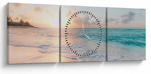 Tablou - Plaja de vis (cu ceas) (90x30 cm)