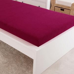 Cearșaf de pat cu elastic jersey, roz închis roz 90x200 cm