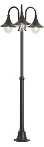 Felinar clasic de exterior negru 200cm 3 lumini IP44 - Daphne