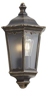 Felinar clasic de perete pentru exterior, auriu antic, IP44 - Havana Half