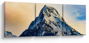 Tablou cu munții înzăpeziți, Nepal (cu ceas) (90x30 cm)