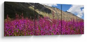 Tablou sceneriei cu lunca montană (cu ceas) (90x30 cm)