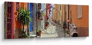 Tablou cu strada din Sardinia (cu ceas) (90x30 cm)