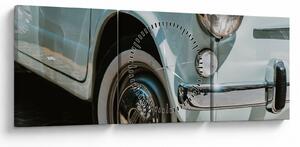 Tablou - mașina retro Fiat (cu ceas) (90x30 cm)