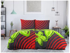 Lenjerie de pat din bumbac FLOERIC rosu-verde Dimensiune lenjerie de pat: 70 x 90 cm | 140 x 200 cm