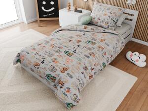 Lenjerie de pat din bumbac pentru patut HAPPY FARM albă Dimensiune lenjerie de pat: 45 x 65 cm | 90 x 135 cm