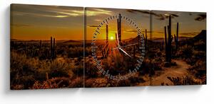Tablou - Sfărșit de zi în deșertul Arizona (cu ceas) (90x30 cm)