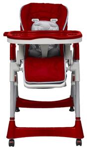 Scaun înalt pentru copii, roșu bordo, înălțime reglabilă