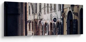 Tablou - Strada din Praga (cu ceas) (90x30 cm)