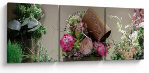 Tablou -Trandafir pentru tine (cu ceas) (90x30 cm)
