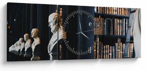 Tablou - La bibliotecă (cu ceas) (90x30 cm)
