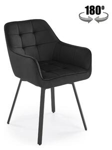 Scaun K588, negru - HLR 66, stofa catifelata/otel, 55x60x89 cm