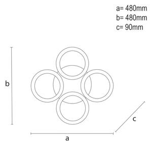 Lustră LED RGB aplicată dimabilă LED/55W/230V 3000-6500K + telecomandă