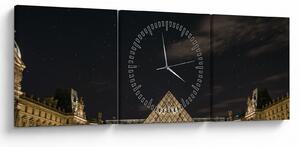 Tablou - Louvre nocturn (cu ceas) (90x30 cm)