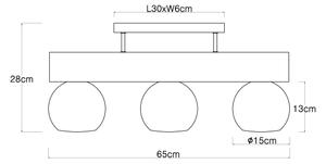 Lustră aplicată MOITAS 3xE27/40W/230V Globo 15656-3D
