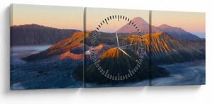 Tablou cu muntele Bromo în Indonesia (cu ceas) (90x30 cm)
