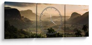 Tablou - Vîrfurile Cubaneze (cu ceas) (90x30 cm)