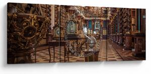 Tablou -Clementinum de Praga (cu ceas) (90x30 cm)