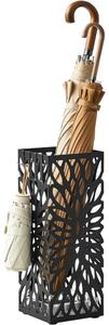 Suport umbrelă model pătrat cu cârlige, negru 15x15x41cm