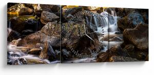 Tablou cu râul pietros (cu ceas) (90x30 cm)