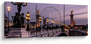 Tablou - Podul lui Alexandru al III.-lea din Paris (cu ceas) (90x30 cm)