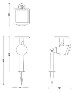 Philips JIVIX LED 1,4W 3,7V 1800mAh IP44 lampă solară spot LED