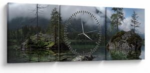 Tablou cu pomi în lac (cu ceas) (90x30 cm)
