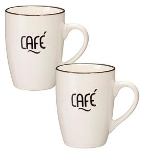Set 2 căni Excellent Houseware, 340 ml, ceramică, model CAFÉ