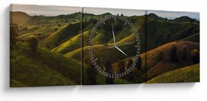 Tablou - Priveliște spre dealurile din Thailanda (cu ceas) (90x30 cm)