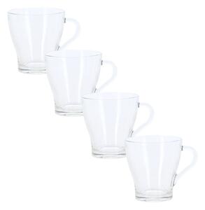 Set 4 căni pentru cafea, 300 ml, Excellent Houseware, din sticlă