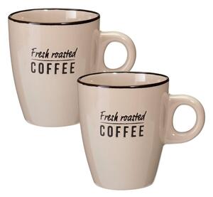 Set 2 căni Excellent Houseware, 220 ml, ceramică, Fresh Roasted Coffee