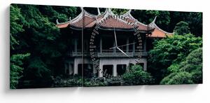 Tablou cu grădina japoneză națională (cu ceas) (90x30 cm)