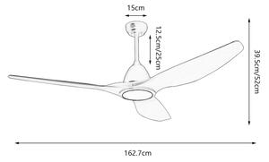 ZEVENTI - Ventilator de tavan URBINO LED, 20W/230V, Wi-Fi Tuya, negru + telecomandă