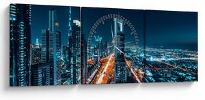 Tablou - Noaptea la Dubai (cu ceas) (90x30 cm)