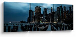 Tablou - Privire spre Zgârâie nori din New York (cu ceas) (90x30 cm)