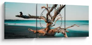 Tablou - Debarcare pe plaja (cu ceas) (90x30 cm)