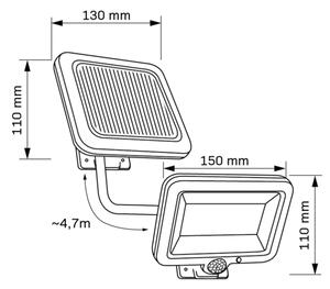 Proiector solar LED cu senzor DUO LED/1W/3,7V 1200 mAh IP44