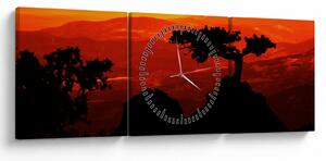 Tablou -Apus de soare (cu ceas) (90x30 cm)