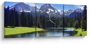 Tablou - vâfurile montane înzăpezite (cu ceas) (90x30 cm)