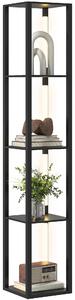 HOMCOM Lampă de Podea cu 4 Rafturi și 3 Luminozități Reglabile 29x29x163cm Negru | Aosom Romania