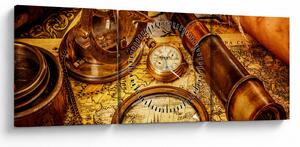 Tablou - uneltele itorice ale marinarior (cu ceas) (90x30 cm)