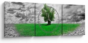 Tablou - O bucată de natură în oraș (cu ceas) (90x30 cm)