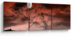 Tablou - Luna luminează noaptea (cu ceas) (90x30 cm)