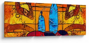 Tablou - Pictură străveche (cu ceas) (90x30 cm)