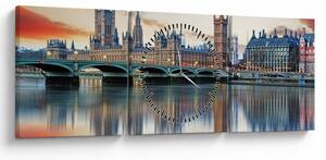 Tablou - Houses of Parliament din Londra (cu ceas) (90x30 cm)