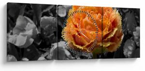 Tablou cu floare (cu ceas) (90x30 cm)
