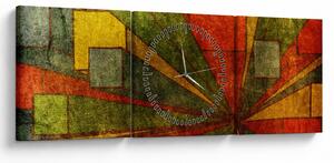 Tablou cu abstracție geometrică (cu ceas) (90x30 cm)