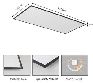 Brilagi - Plafonieră LED SLIMFRAME 80W/230V, 120x60 cm, 3000/4000/6000K, negru